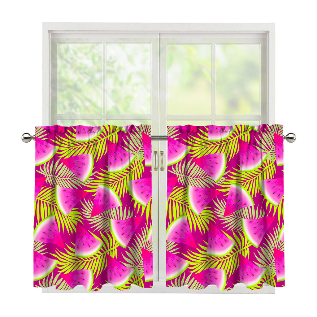 Purple Tropical Watermelon Pattern Print Tier Curtains
