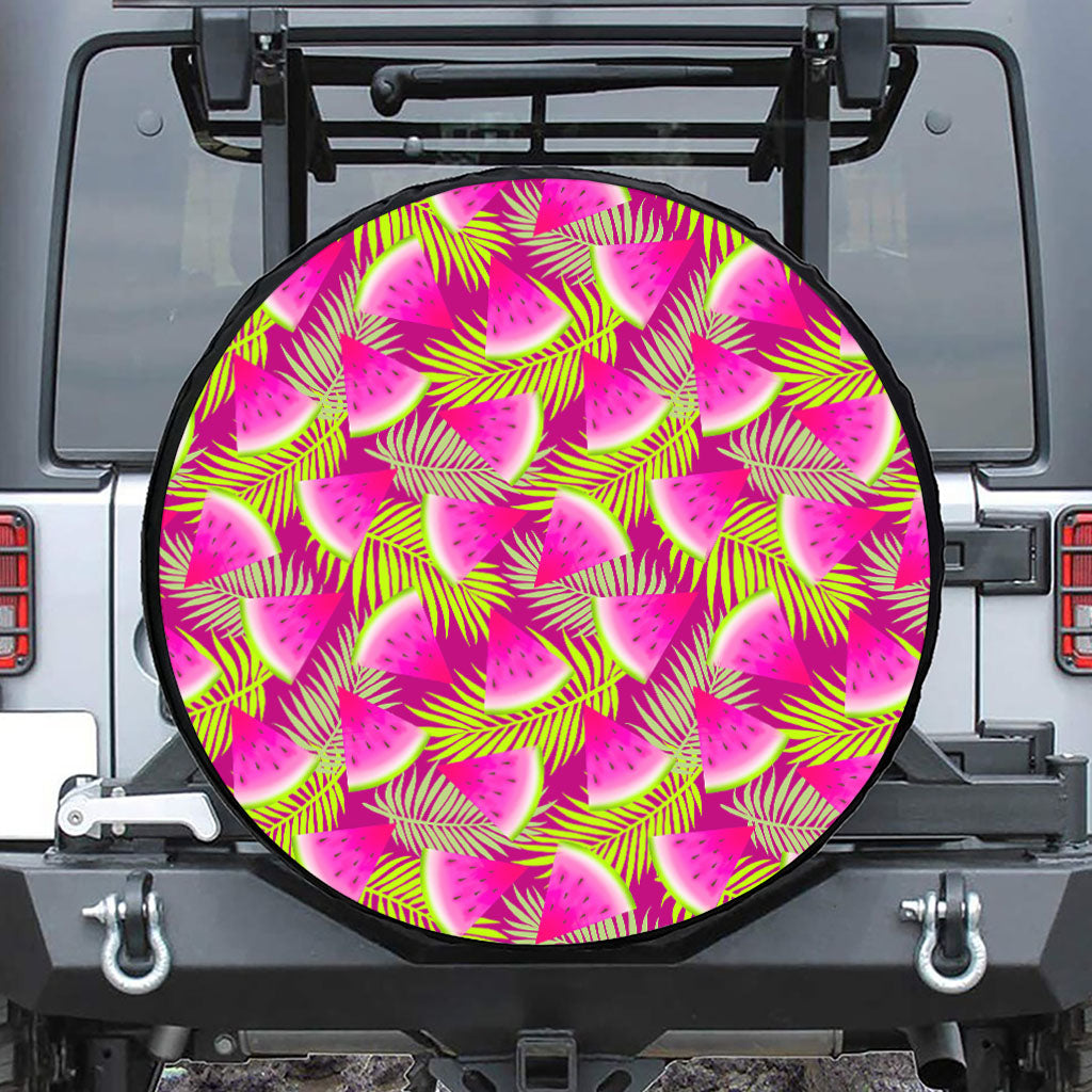 Purple Tropical Watermelon Pattern Print Tire Cover
