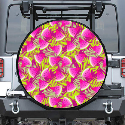 Purple Tropical Watermelon Pattern Print Tire Cover