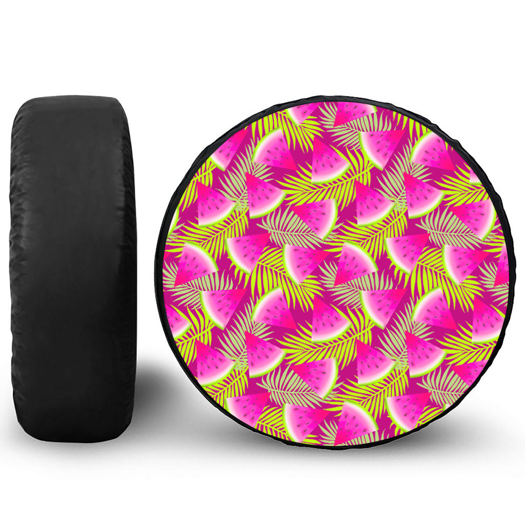 Purple Tropical Watermelon Pattern Print Tire Cover