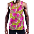 Purple Tropical Watermelon Pattern Print Men's Workout Tank Top