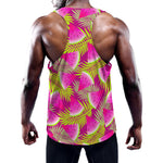 Purple Tropical Watermelon Pattern Print Training Tank Top