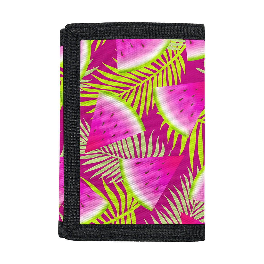 Purple Tropical Watermelon Pattern Print Trifold Wallet
