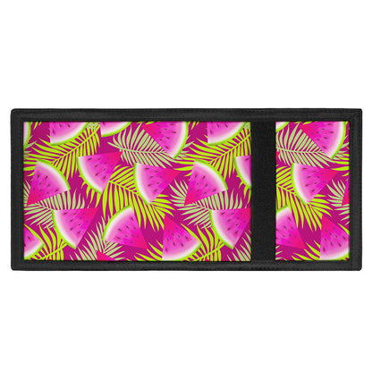 Purple Tropical Watermelon Pattern Print Trifold Wallet