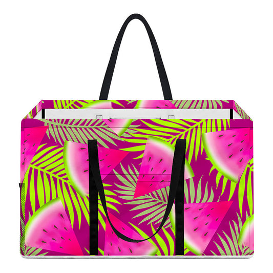 Purple Tropical Watermelon Pattern Print Utility Tote Bag
