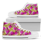Purple Tropical Watermelon Pattern Print White High Top Sneakers