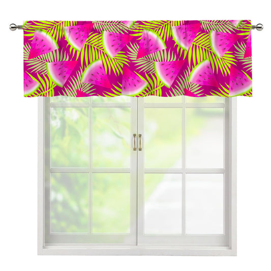 Purple Tropical Watermelon Pattern Print Window Valance