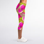 Purple Tropical Watermelon Pattern Print Women's Capri Leggings