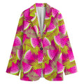 Purple Tropical Watermelon Pattern Print Women's Cotton Blazer