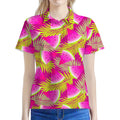 Purple Tropical Watermelon Pattern Print Women's Polo Shirt