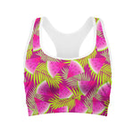 Purple Tropical Watermelon Pattern Print Women's Sports Bra