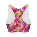 Purple Tropical Watermelon Pattern Print Women's Sports Bra