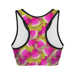 Purple Tropical Watermelon Pattern Print Women's Sports Bra