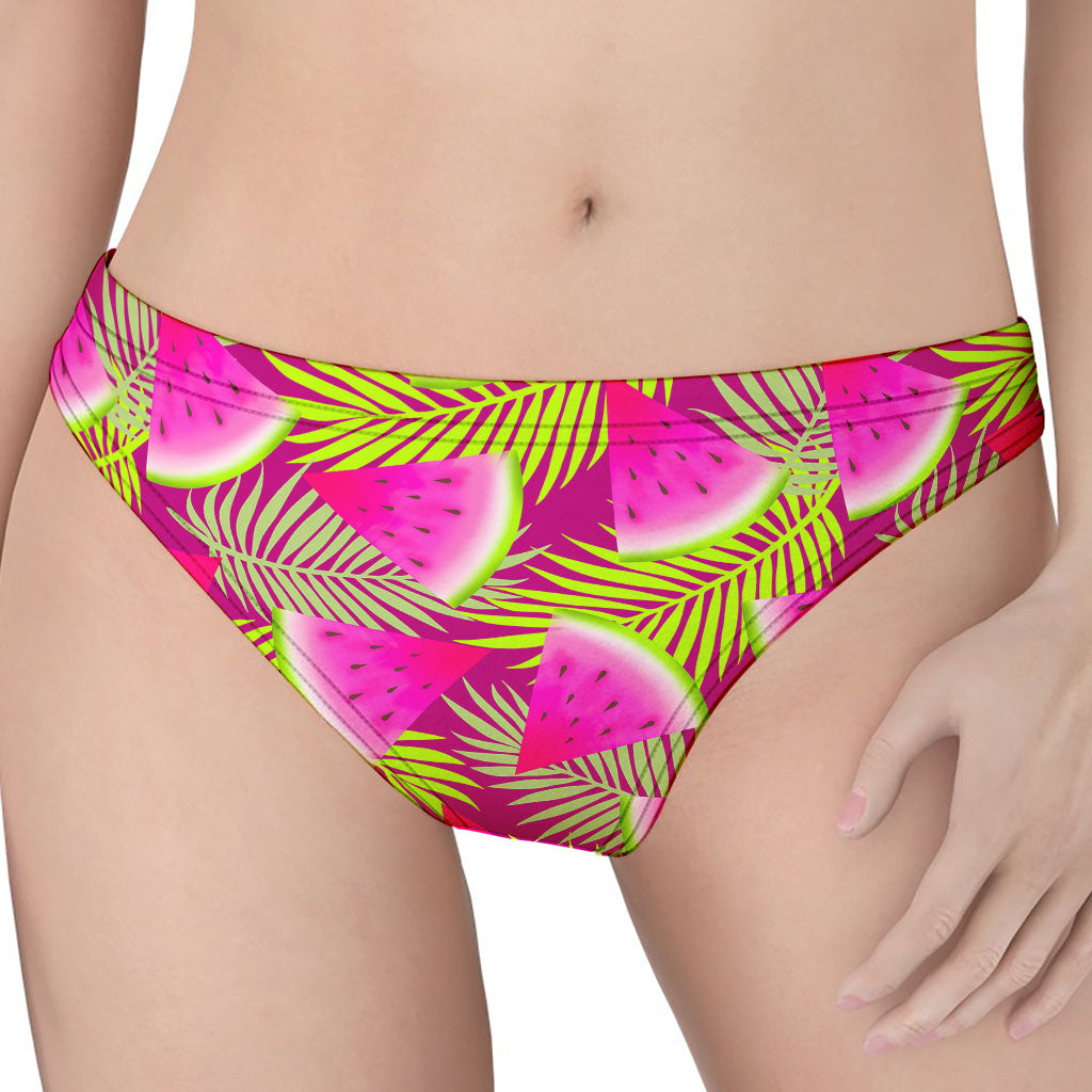 Purple Tropical Watermelon Pattern Print Women's Thong