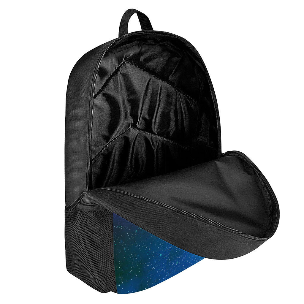 Purple Turquoise Galaxy Space Print 17 Inch Backpack