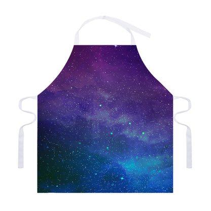 Purple Turquoise Galaxy Space Print Adjustable Apron