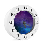 Purple Turquoise Galaxy Space Print Alarm Clock