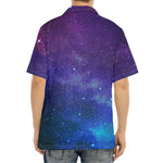 Purple Turquoise Galaxy Space Print Aloha Shirt