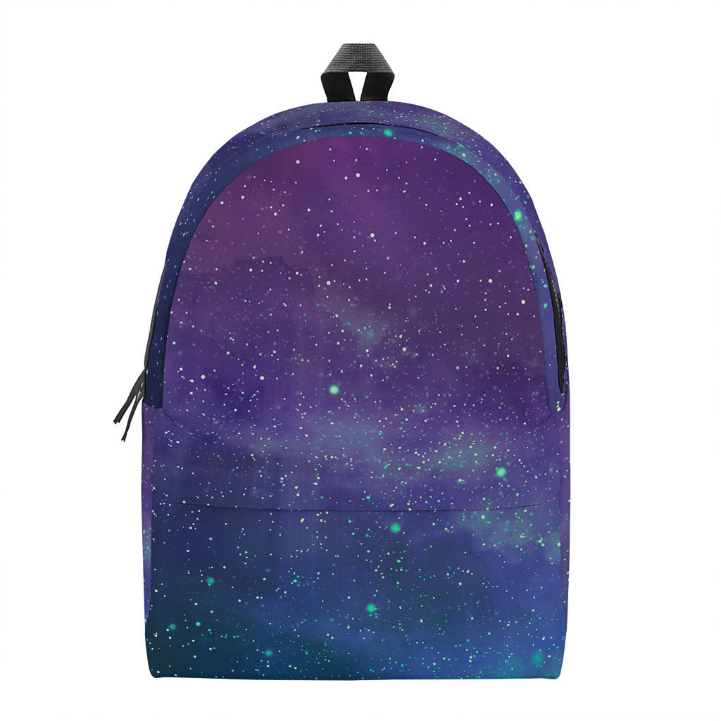 Purple Turquoise Galaxy Space Print Backpack