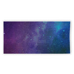 Purple Turquoise Galaxy Space Print Beach Towel