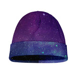 Purple Turquoise Galaxy Space Print Beanie