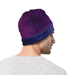 Purple Turquoise Galaxy Space Print Beanie
