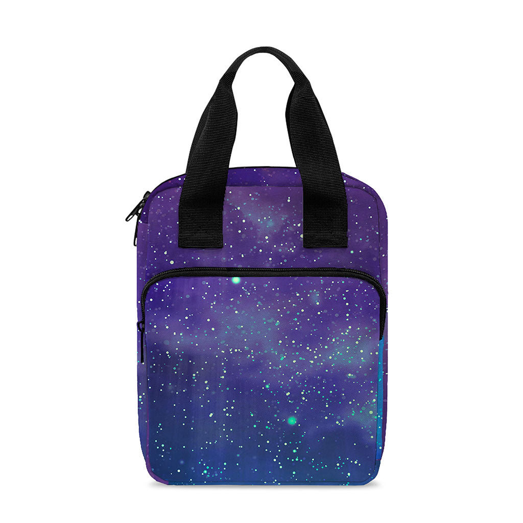 Purple Turquoise Galaxy Space Print Bible Tote Bag