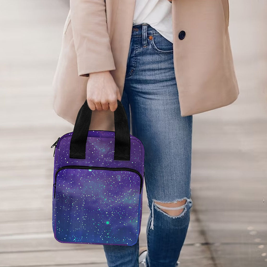 Purple Turquoise Galaxy Space Print Bible Tote Bag