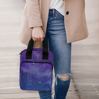 Purple Turquoise Galaxy Space Print Bible Tote Bag