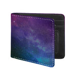 Purple Turquoise Galaxy Space Print Bifold Wallet