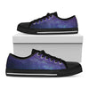 Purple Turquoise Galaxy Space Print Black Low Top Sneakers