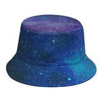 Purple Turquoise Galaxy Space Print Bucket Hat