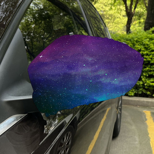 Purple Turquoise Galaxy Space Print Car Side Mirror Covers