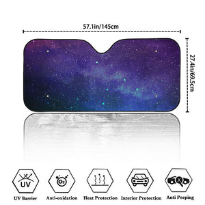 Purple Turquoise Galaxy Space Print Car Windshield Sun Shade