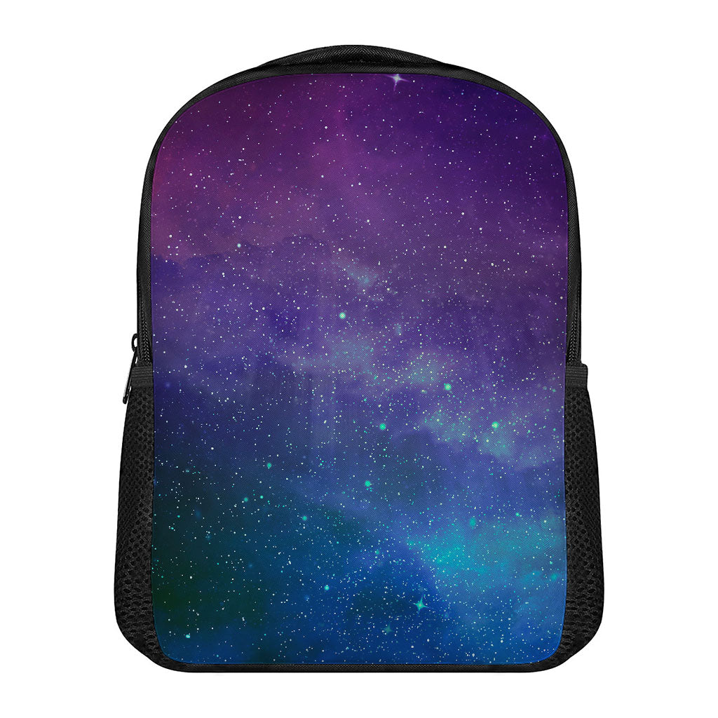 Purple Turquoise Galaxy Space Print Casual Backpack