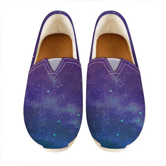 Purple Turquoise Galaxy Space Print Casual Shoes