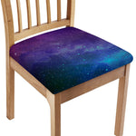 Purple Turquoise Galaxy Space Print Chair Cushion Cover