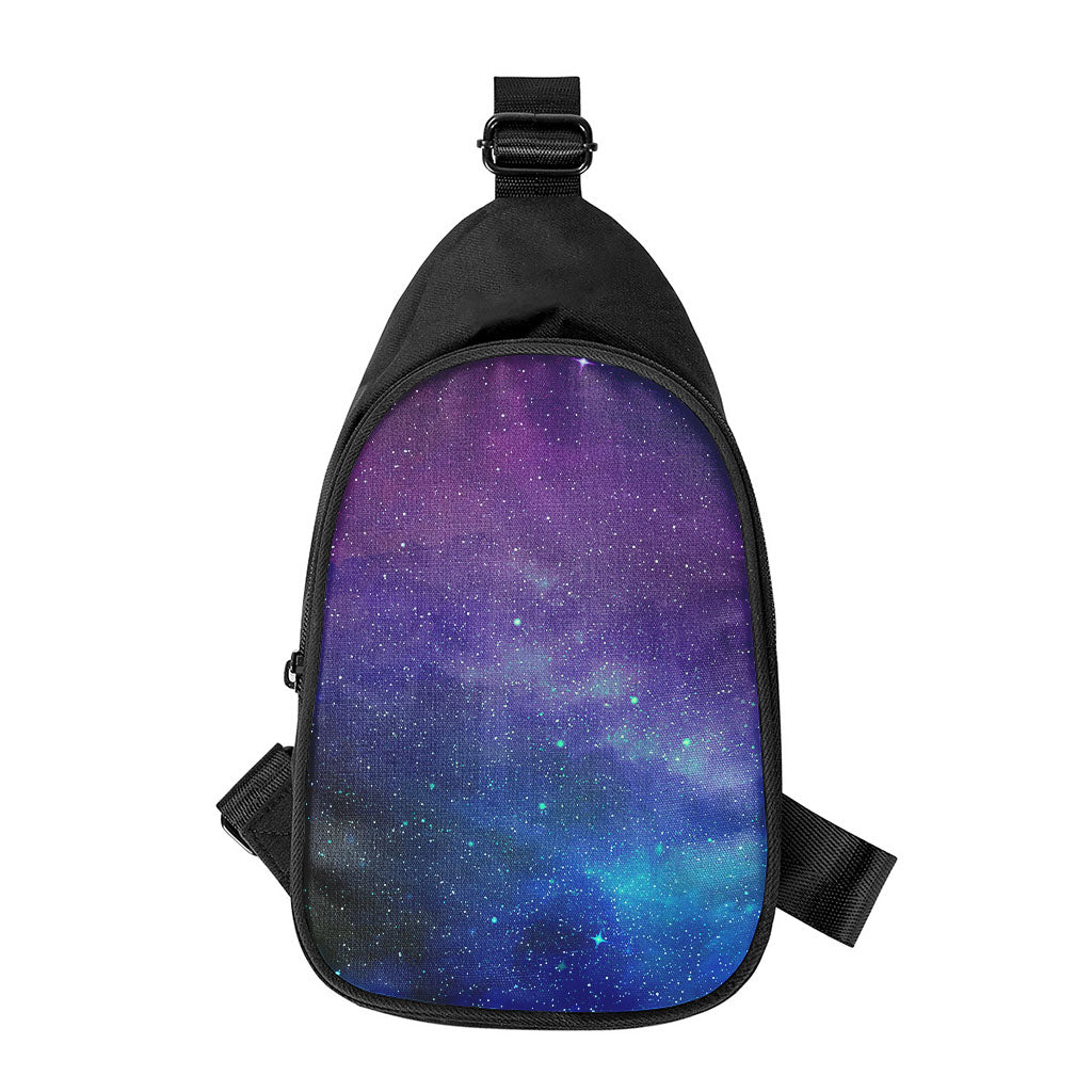 Purple Turquoise Galaxy Space Print Chest Bag