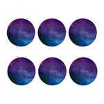 Purple Turquoise Galaxy Space Print Coaster Set