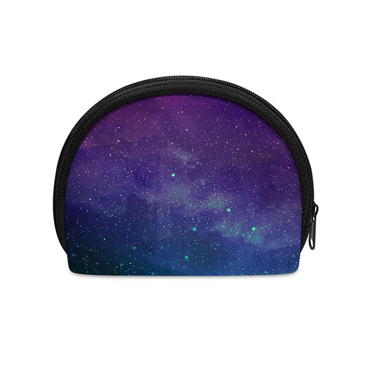 Purple Turquoise Galaxy Space Print Coin Purse