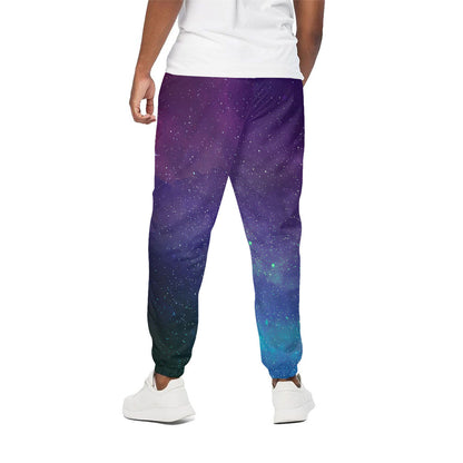 Purple Turquoise Galaxy Space Print Cotton Pants