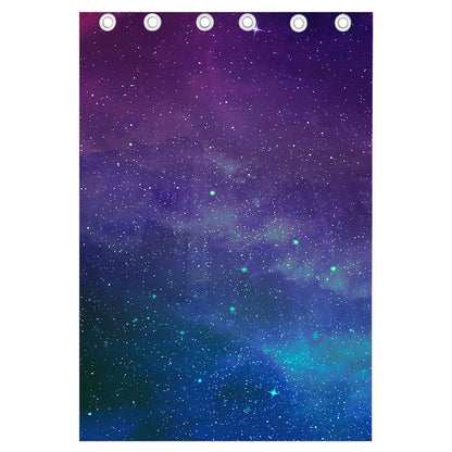 Purple Turquoise Galaxy Space Print Curtain