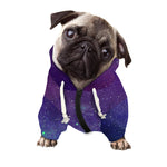 Purple Turquoise Galaxy Space Print Dog Zip Up Hoodie