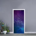 Purple Turquoise Galaxy Space Print Door Sticker