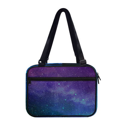 Purple Turquoise Galaxy Space Print Double Strap Bible Bag