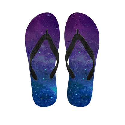 Purple Turquoise Galaxy Space Print Flip Flops