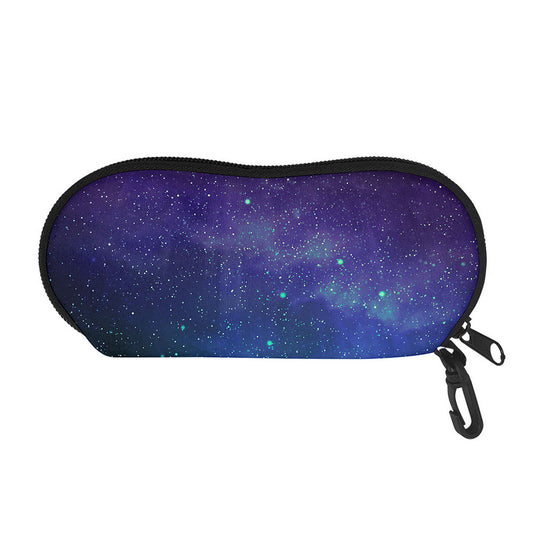 Purple Turquoise Galaxy Space Print Glasses Case