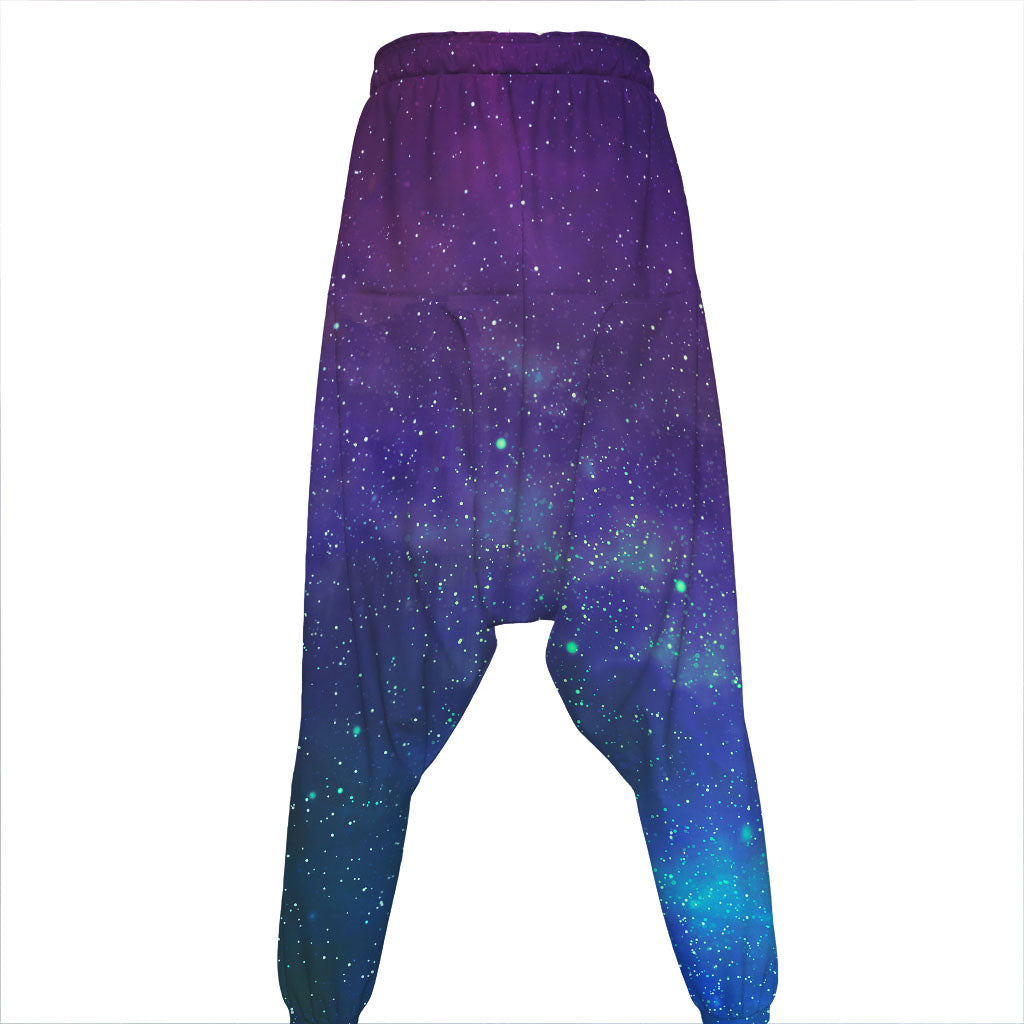 Purple Turquoise Galaxy Space Print Hammer Pants