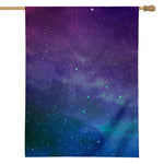 Purple Turquoise Galaxy Space Print House Flag