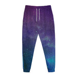 Purple Turquoise Galaxy Space Print Jogger Pants